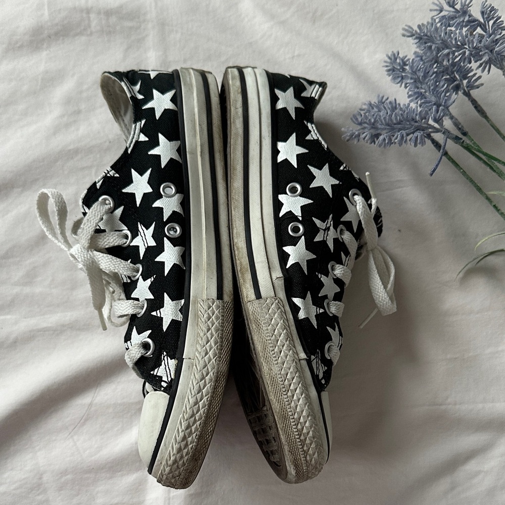 Converse all star, Starry Black and White Sneakers - Picture 3 of 7